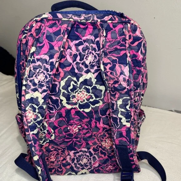 Vera Bradley Large Backpack. Pink and purple floral pattern - Picture 2 of 12